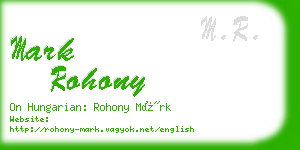 mark rohony business card